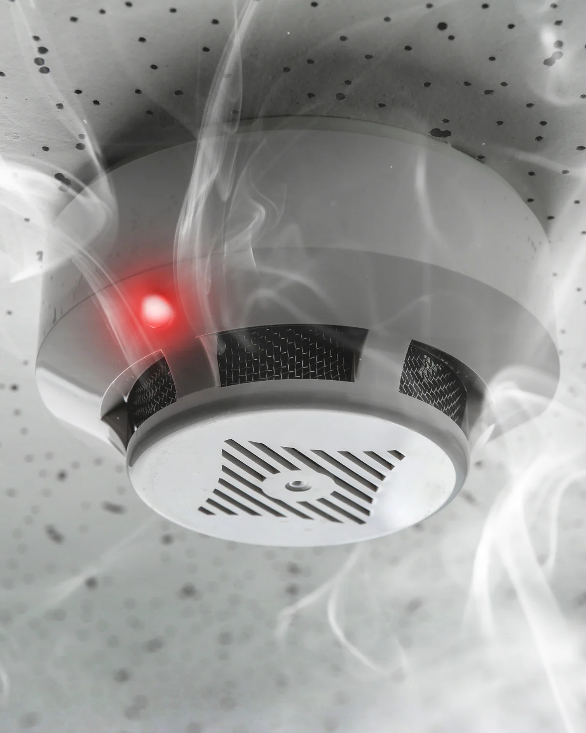 Close-up of a smoke alarm